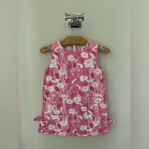 Lilly Pulitzer Pink + White Shift Dress Girls size 4